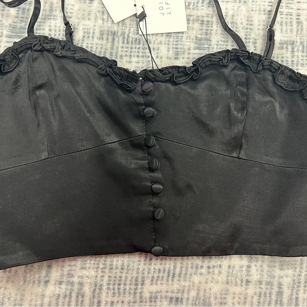 Zara Black Ruffle Detail Top - Picture 2 of 6